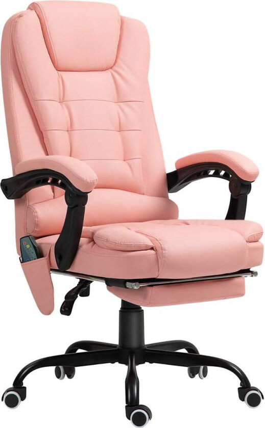 Kontorstol med 7-punkts massasje, ergonomisk kontorstol med liggefunksjon, høydejusterbar lederstol med fjernkontroll, 120 kg bæ