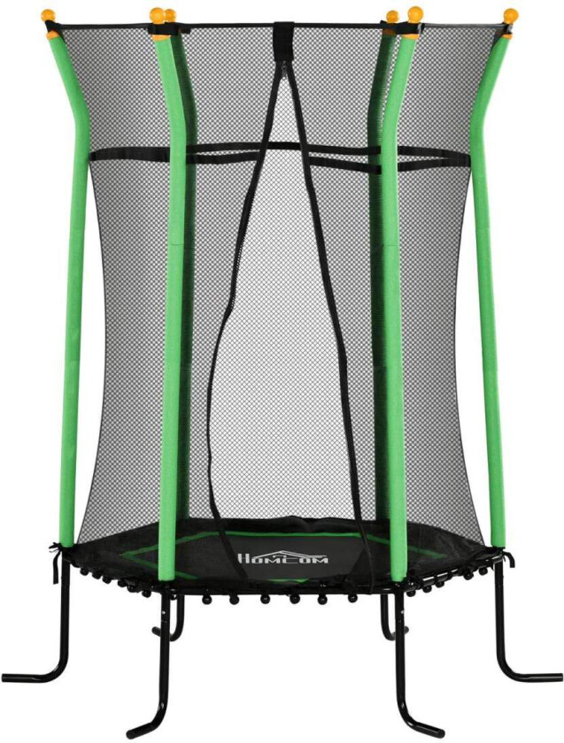 Bilde av Barnetrampolin Ø163,5 cm, innendørs trampoline med sikkerhetsnett kantdeksel gummitau, barn trampoline inntil 50 kg, for barn 3