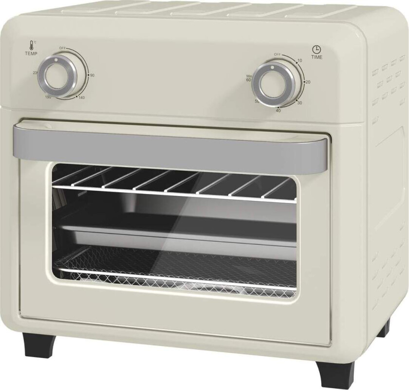 Bilde av Miniovn med sirkulasjonsluft 10L 2 i 1 miniovn med ovnsrist, stekebrett og smulebrett, 80°C-230°C varmluftfrityrkoker med berøri