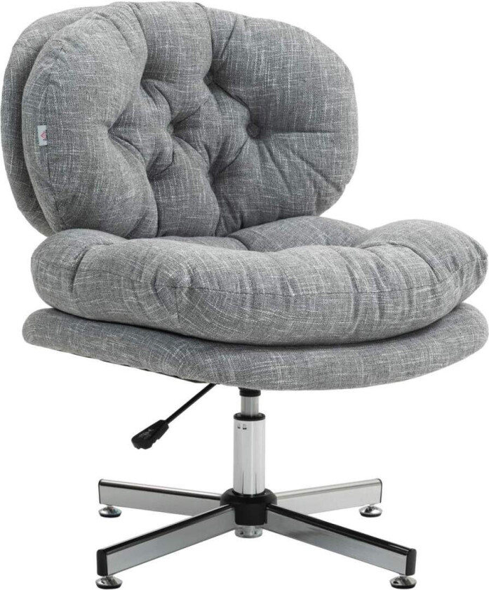 Kontorstol, ergonomisk skrivebordsstol med vippefunksjon, mykt og polstret sete, høydejusterbar svingstol med linlook, for hjemm