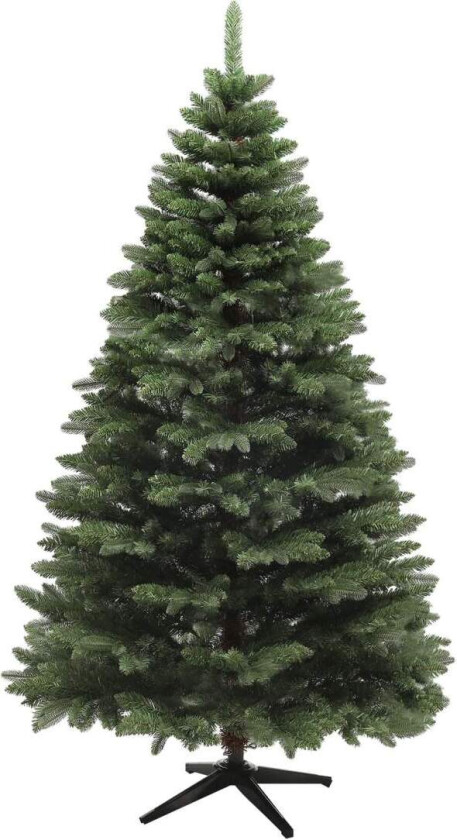 Kunstig juletre, 180 cm juletre med 1050 tips, sammenleggbar stålbunn, flammehemmende, til juledekorasjon, innendørs, grønn