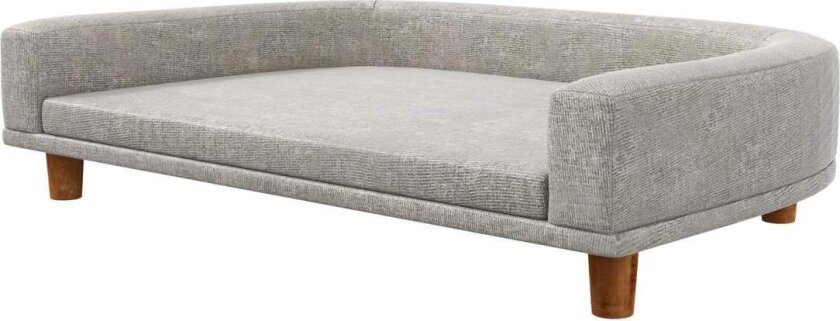 Hundesofa, kjæledyrsofa Kattesofa med pute, hundeseng for store hunder, hundesofa med hevet design, hundestol med treben, grå, 9