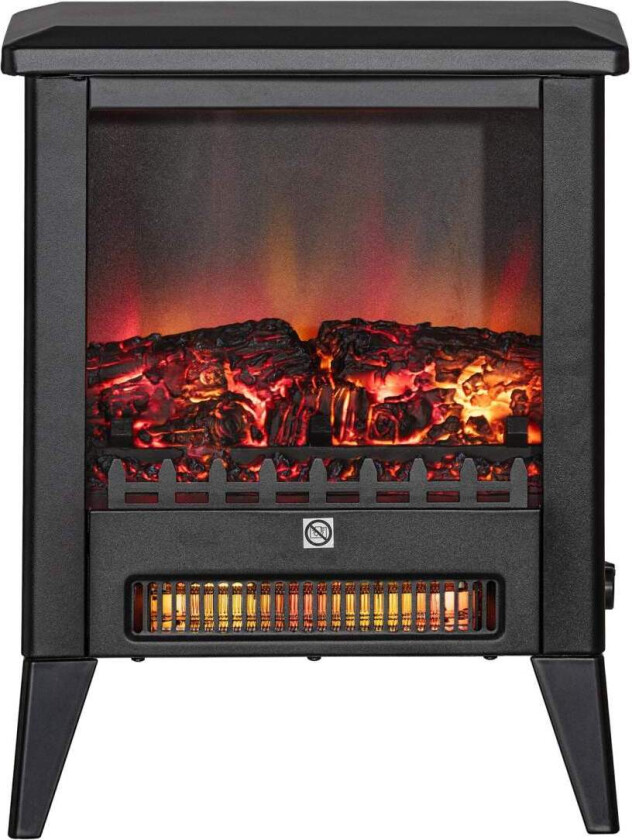 Elektrisk peis Elektrisk peis med varmeapparat, LED-flammeeffekt, 1800W Frittstående peis med lite støy, Overopphetingsbeskyttel
