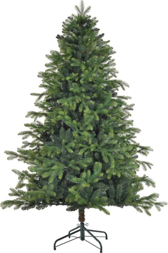 Kunstig juletre 180 cm med 1700 tips, sammenleggbart og solid metallstativ, ideelt for julepynt, grønt