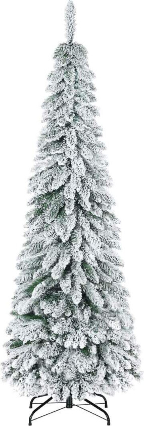 Kunstig juletre 180 cm kunstig juletre med kunstsnø og bunn, 523 grenspisser for festlig dekorasjon