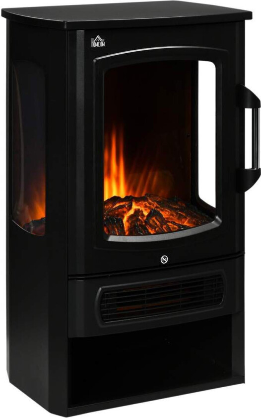 LED elektrisk peis, frittstående peis, peis med flammeeffekt, 1000/2000W, innvendig varme, dekorativ peis, 2 varmetrinn 44,5x32x