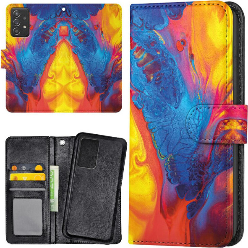 Samsung Galaxy A52/A52s 5G - Lommebok Deksel Marmor Multicolor