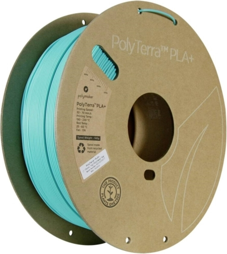 Polymaker Pa05004 Regular Filament Pla+ Med Lavere Kunststofindhold, Høj Grad Af Stivhed 1.75 Mm 1000 G Blå-Grøn Polyterra™ 1 Stk