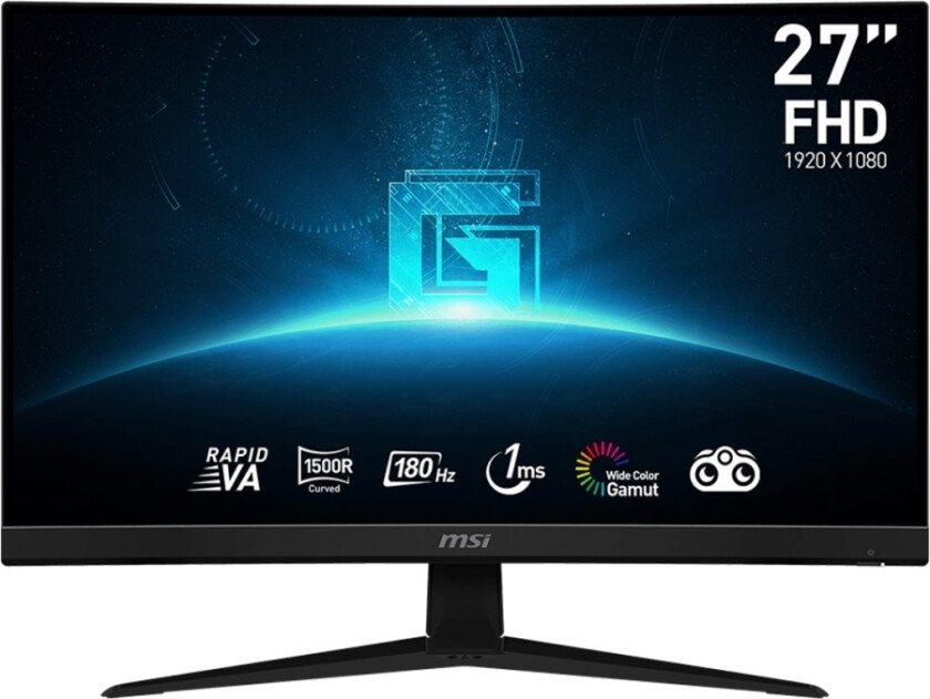 Msi G27c4 E3 - Led-Skjerm - Gaming - Kurvet - 27" - 1920 X 1080 Full Hd (1080P) @ 180 Hz - Rapid Va - 250 Cd/M² - 3000:1 - 2Xhdmi, Displayport