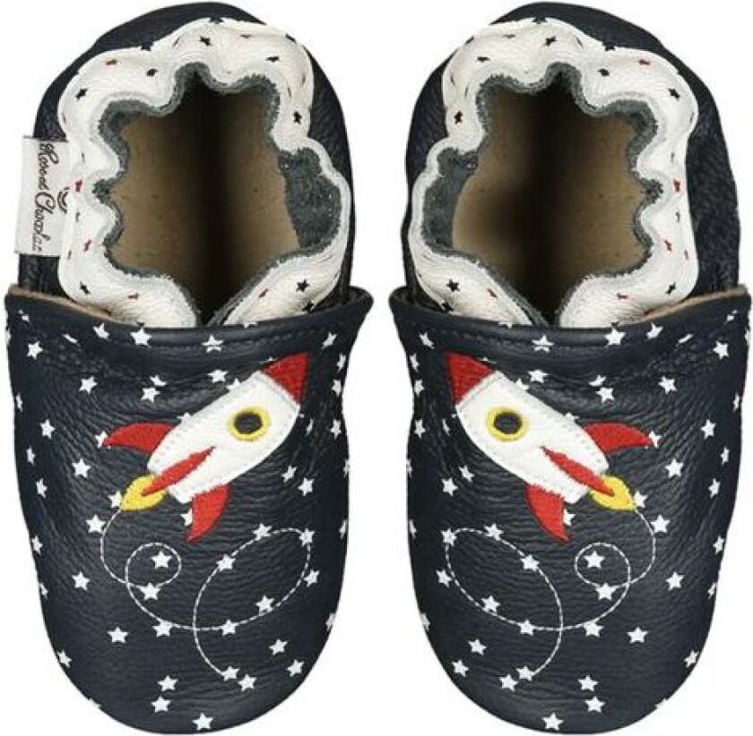 Tøfler i Skinn Rocket Star Navy