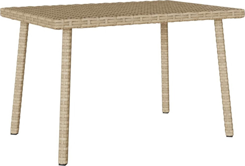 Hage salongbord rektangulær beige 60x40x37 cm polyrotting