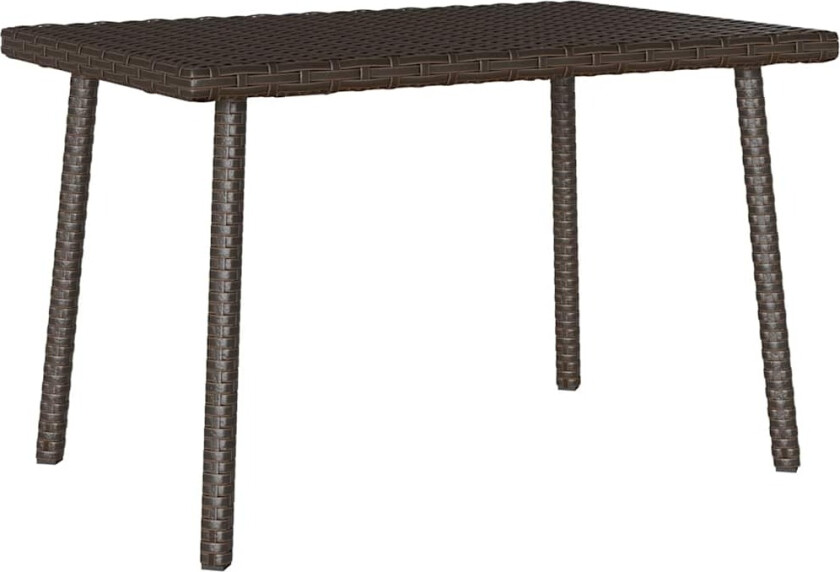 Hage salongbord rektangulær brun 60x40x37 cm polyrotting