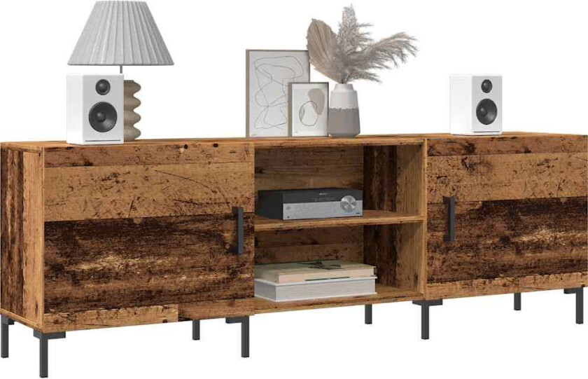 TV-benk gammelt tre 150x30x50 cm konstruert tre