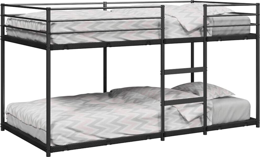 Køyeseng uten madrass svart 90x200 cm stål