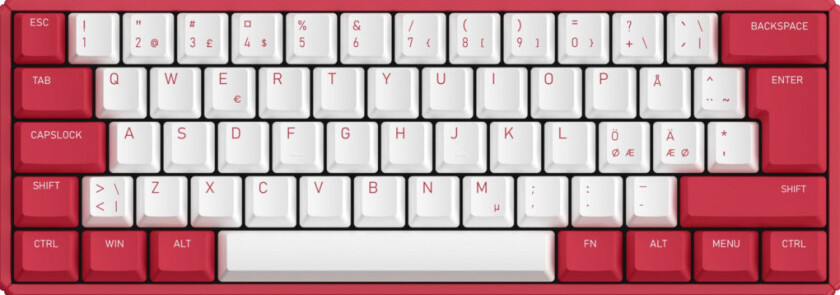 F60 KB Strawberry Milk mekanisk tastatur - CHERRY MX, blue