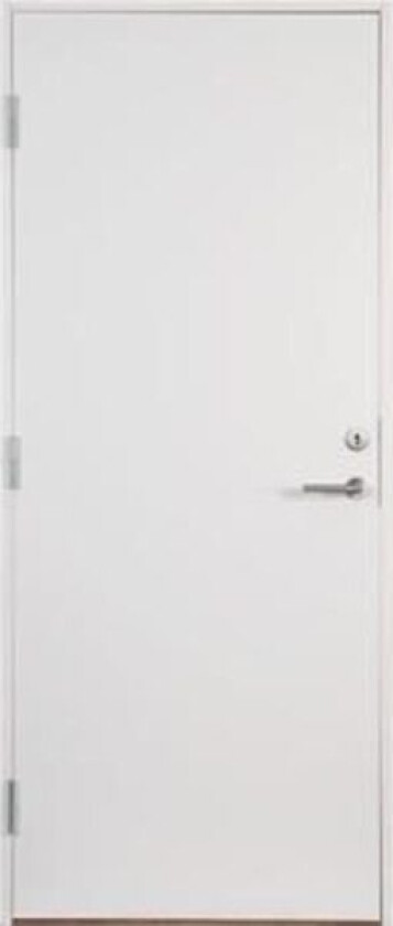 Dør id kompakt hvit 80x210h slett dør med hvit karm