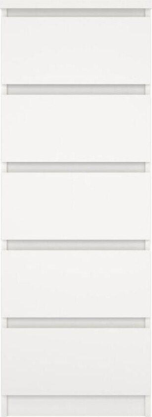 Naia kommode 5 skuffer hvit.