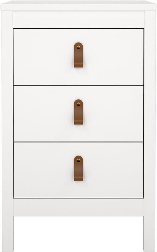 Madrid nattbord 3 skuffer hvit.