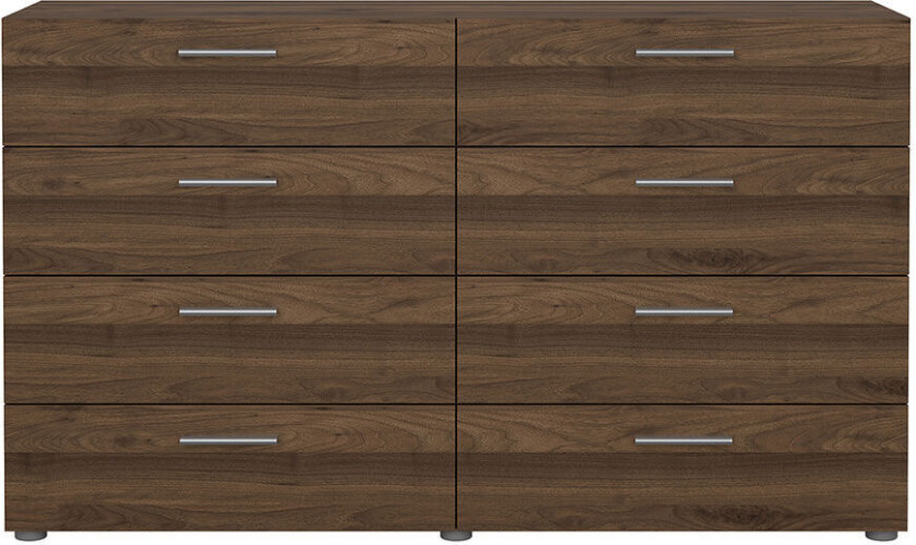 Pepe kommode 8 skuffer valnøtt dekor.