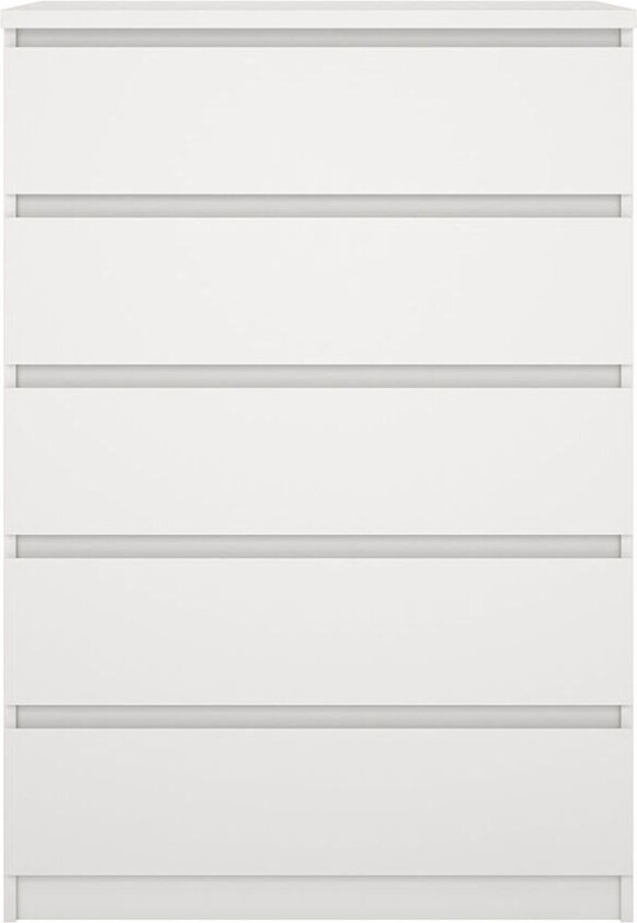Naia kommode 5 skuffer hvit.