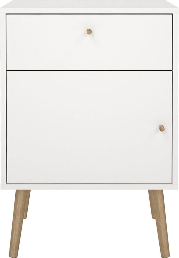 Bodo nattbord 1 dør, 1 skuff hvit.