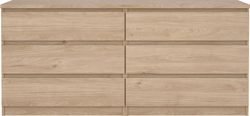 Naia kommode 6 skuffer eik dekor.
