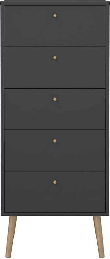 Bodo kommode 5 skuffer matt grå.