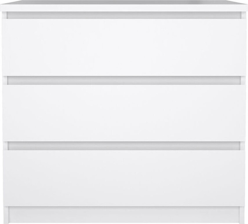 Naia kommode 3 skuffer hvit høyglans.