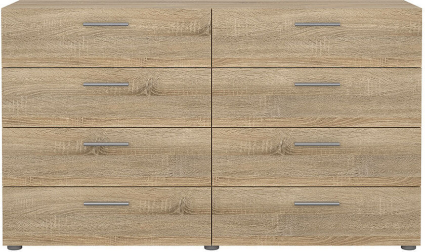 Pepe kommode 8 skuffer eik struktur dekor.