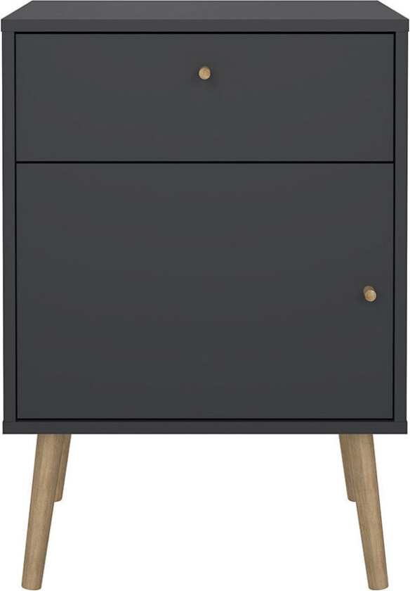 Bodo nattbord 1 dør, 1 skuff matt grå.