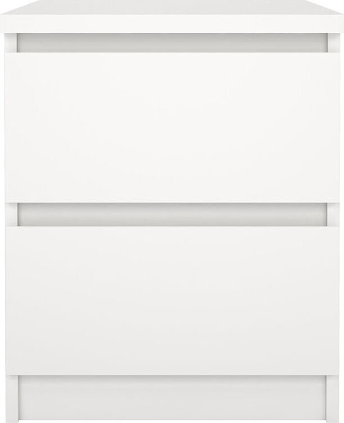 Naia nattbord 2 skuffer hvit.