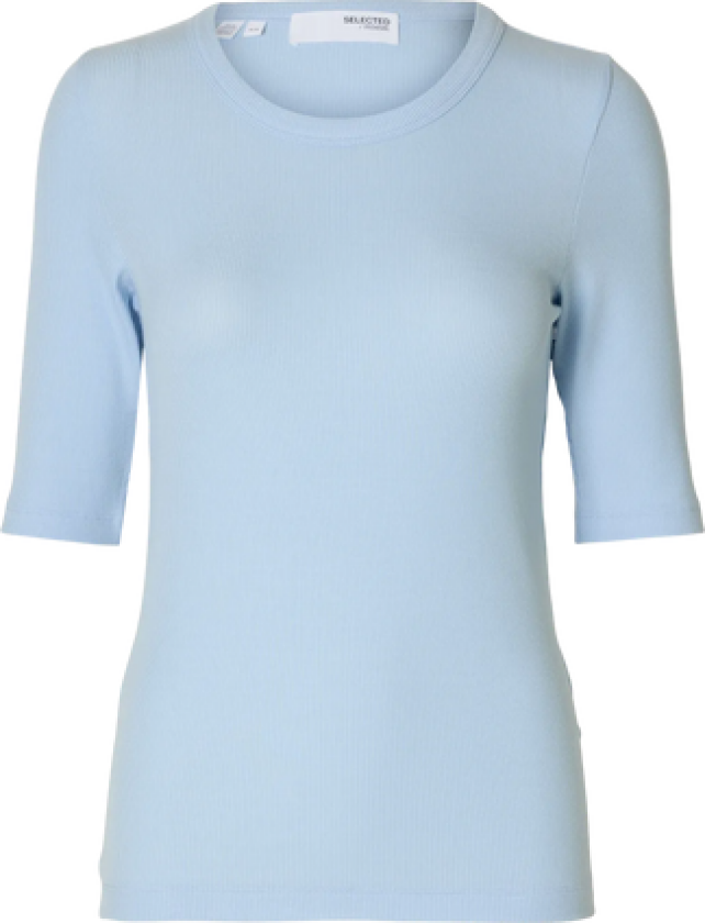 Dianna 2/4 O-Neck Top Noos - Cashmere Blue M