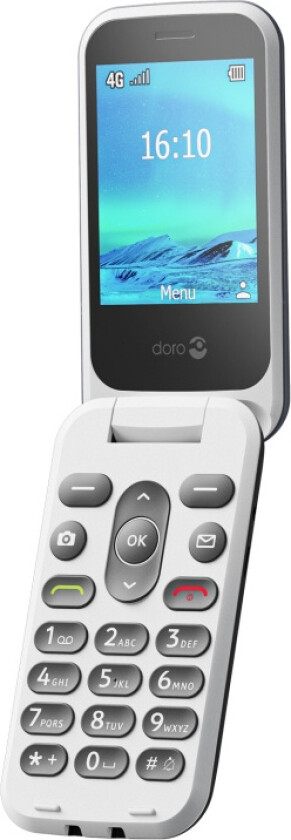 2821 4G mobiltelefon (lader følger ikke med), blå/hvit