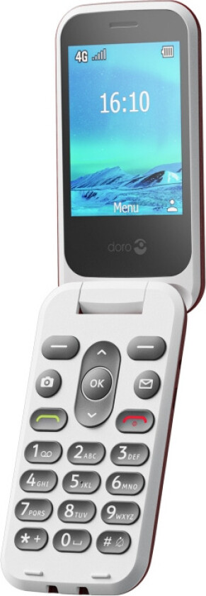 2821 4G mobiltelefon (lader følger ikke med), rød/hvit