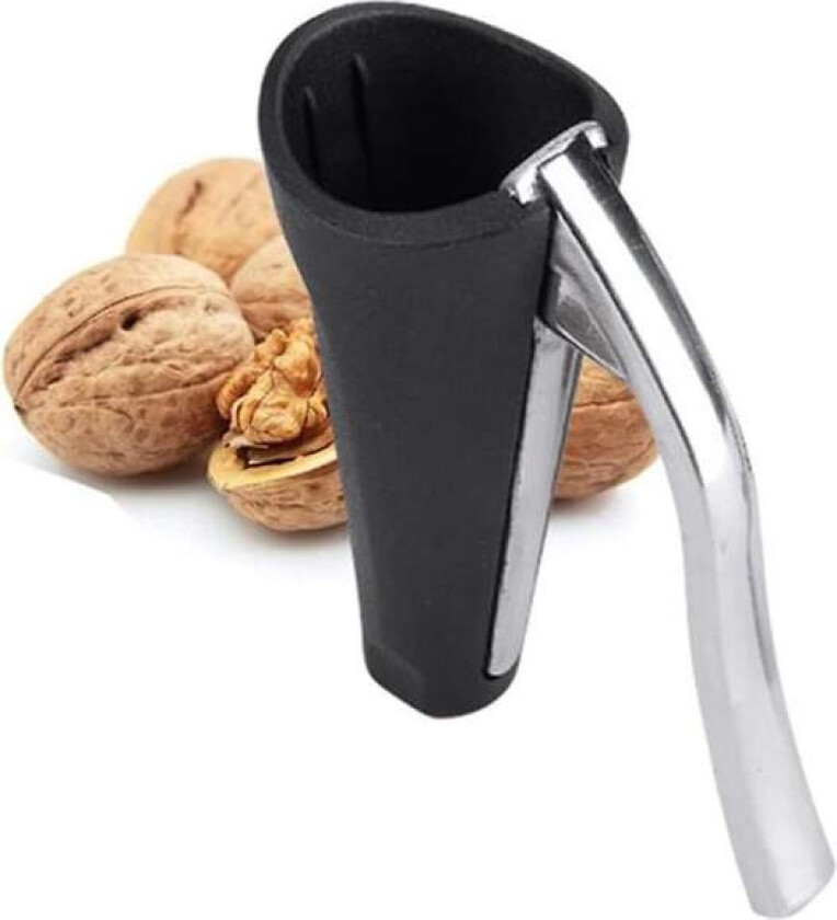 Nøtteknekker med håndtak, valnøtt pekannøttknekkerverktøy Heavy Duty for alle nøtter, pekannøtter, valnøtter svart