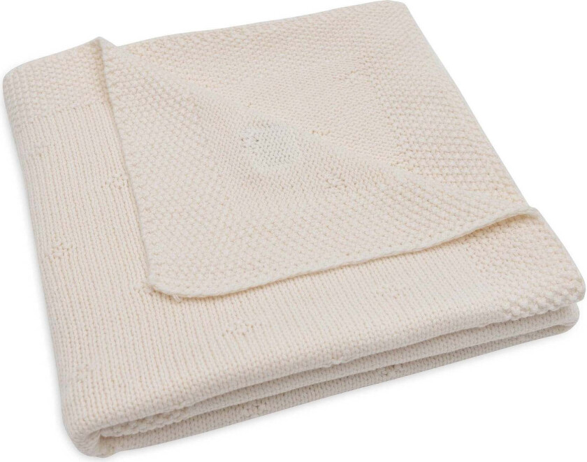 Strikket Teppe Cozy, Ivory - Tekstiler - Bomull,Akryl