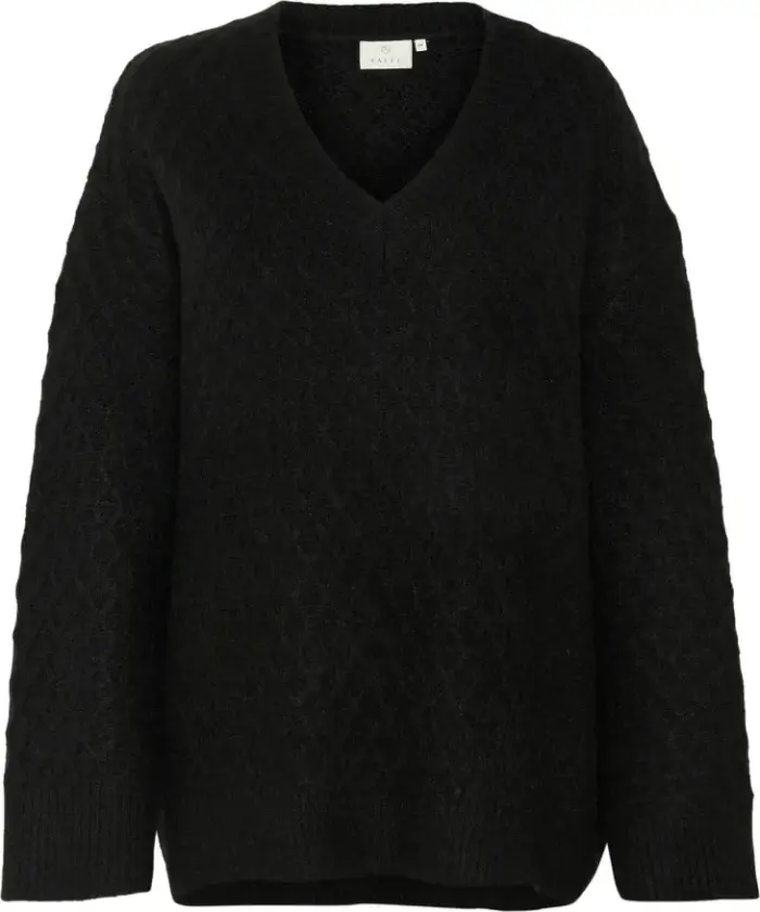 Dame, Strikkevarer, Svart, S