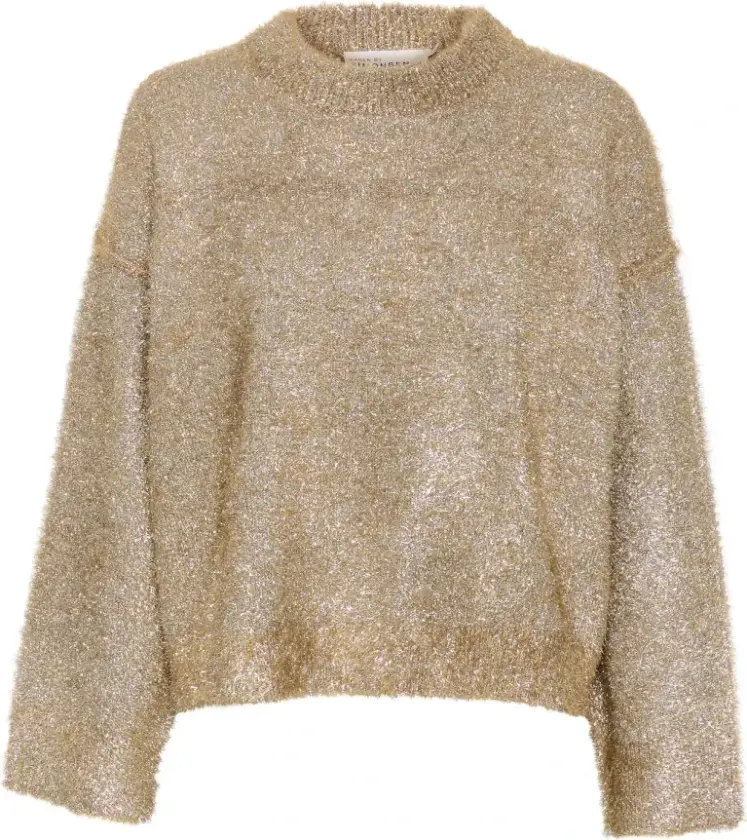 Dame, Strikkevarer, Beige, XL