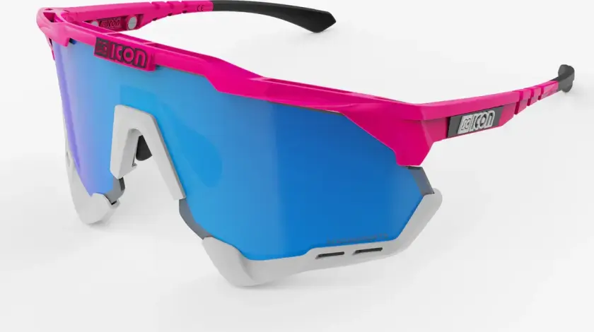 Aeroshade XL sykkelbriller pink fluo/multimirror blå