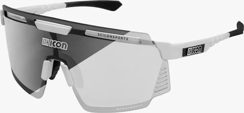 Aerowatt sykkelbriller hvit/photocromic silver