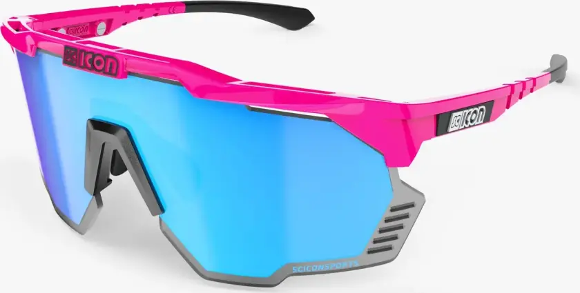 Aeroshade Kunken sykkelbriller pink fluo/multimirror blå