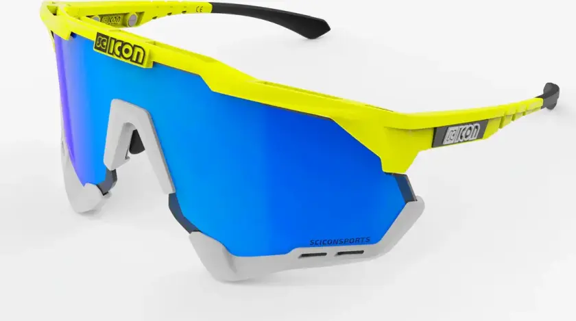 Aeroshade XL sykkelbriller yellow fluo/multimirror blå