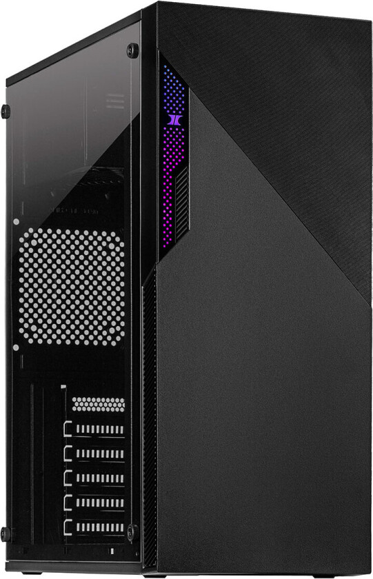 Inter-Tech A-303 Slant - Gaming-tower - ATX - sidepanel med vindu (akryl) ingen strømforsyning (ATX)