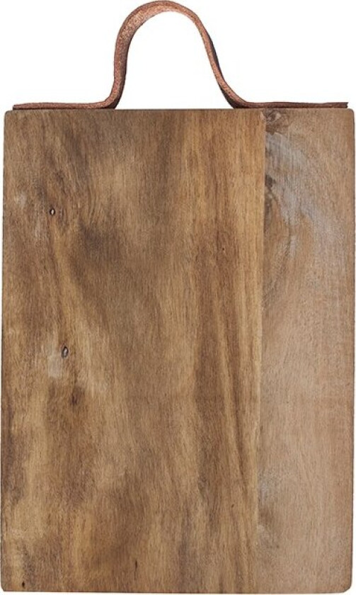 Serveringsbrett 26x18 cm, Akasie med skinnhåndtak