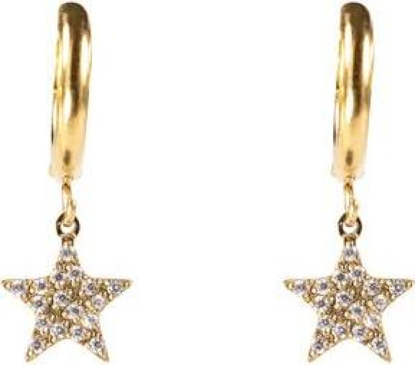 Star Hoop w/crystal Gold