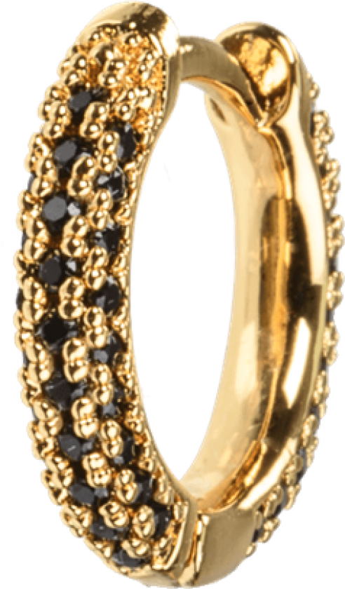 Small Stone Covered Hoops Black