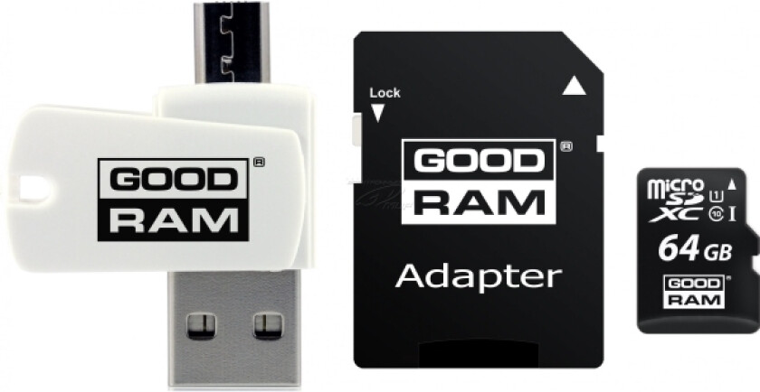 Goodram M1a4-0640R11, 64 Gb, Microsdhc, Klasse 10, Uhs-I, 60 Mb/S, 10 Mb/S