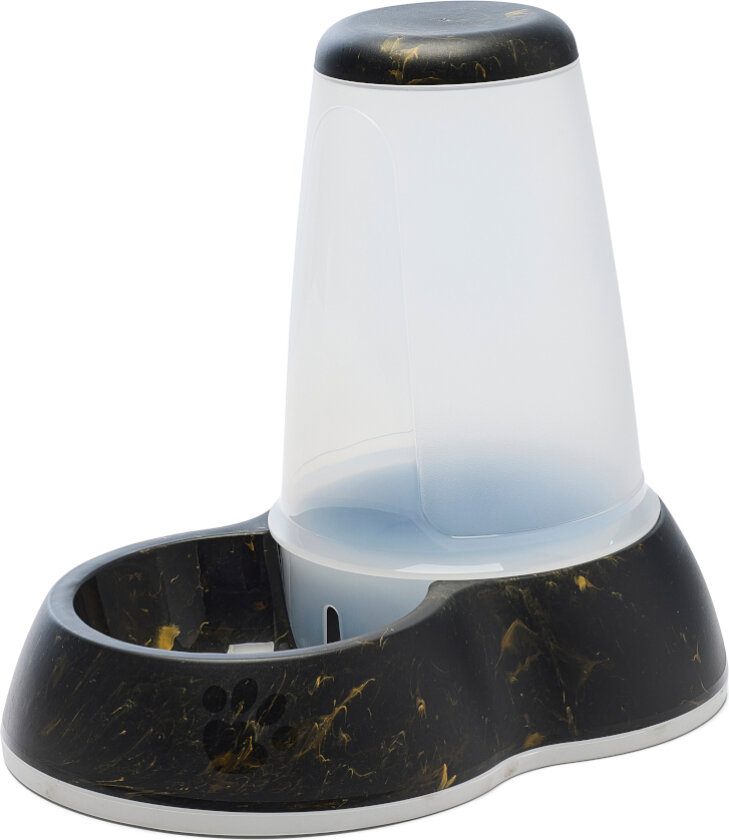 Savic fôrdispenser Loop Marble - bis 3 l tørrfôr - svart/gull