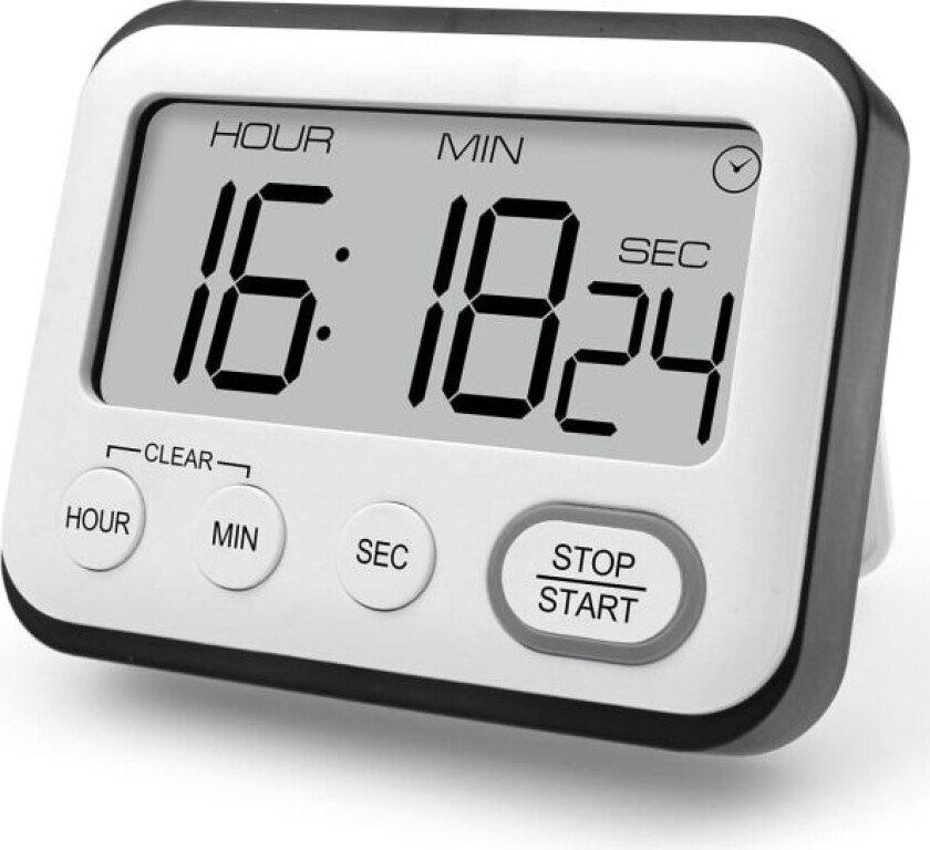 Kjøkken Timer, Multifunksjonell Vekkerklokke, Koketimer med Klokke, Digital Timer, Stoppeklokke med