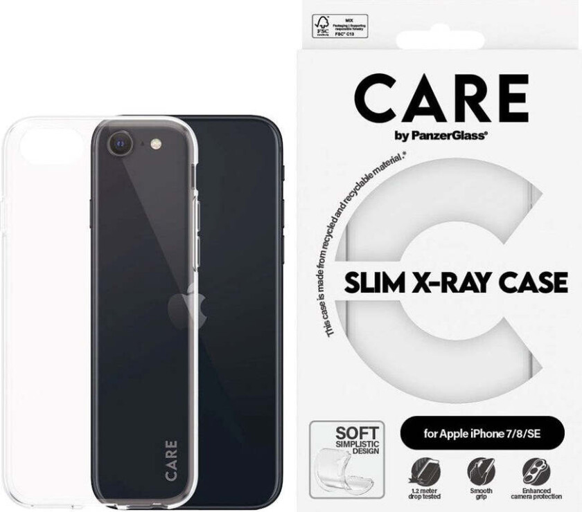 CARE by PanzerGlass iPhone SE / 7 / 8 FASHION X-Ray Soft Basic Deksel - Gjennomsiktig
